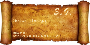Solcz Ibolya névjegykártya